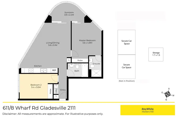 Floorplan of Homely apartment listing, 611/8 Wharf Road, Gladesville NSW 2111
