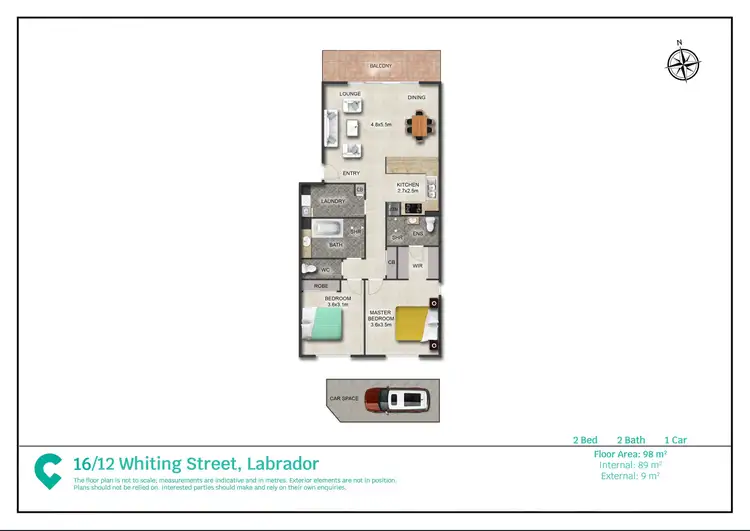 Floorplan of Homely apartment listing, 16/12 Whiting Street, Labrador QLD 4215