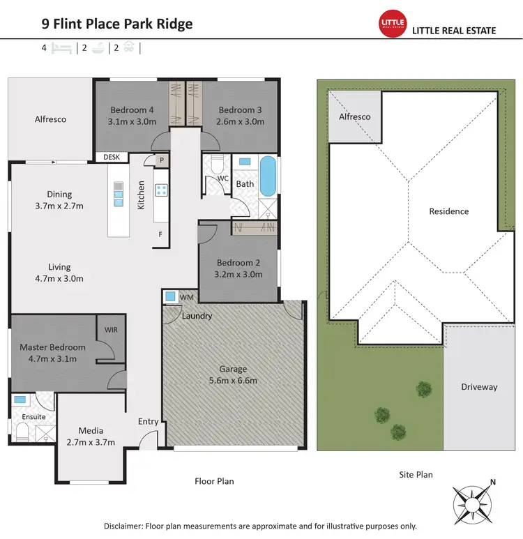 Floorplan of Homely house listing, 9 Flint Place, Park Ridge QLD 4125