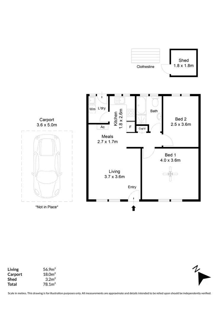 Floorplan of Homely unit listing, 8/30-32 Evan Avenue, Salisbury SA 5108