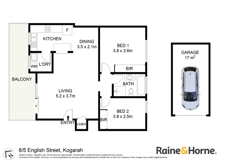 Floorplan of Homely unit listing, 8/5 English Street, Kogarah NSW 2217
