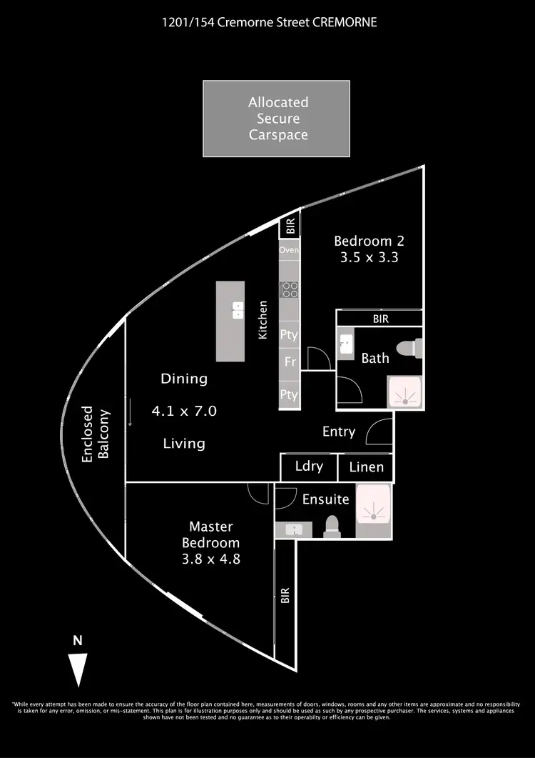 Floorplan of Homely apartment listing, 1201/154 Cremorne Street, Cremorne VIC 3121