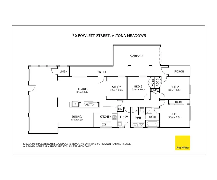 Floorplan of Homely house listing, 80 Powlett Street, Altona Meadows VIC 3028