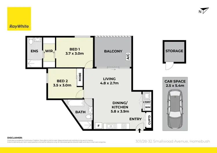 Floorplan of Homely apartment listing, 301/28-32 Smallwood Avenue, Homebush NSW 2140