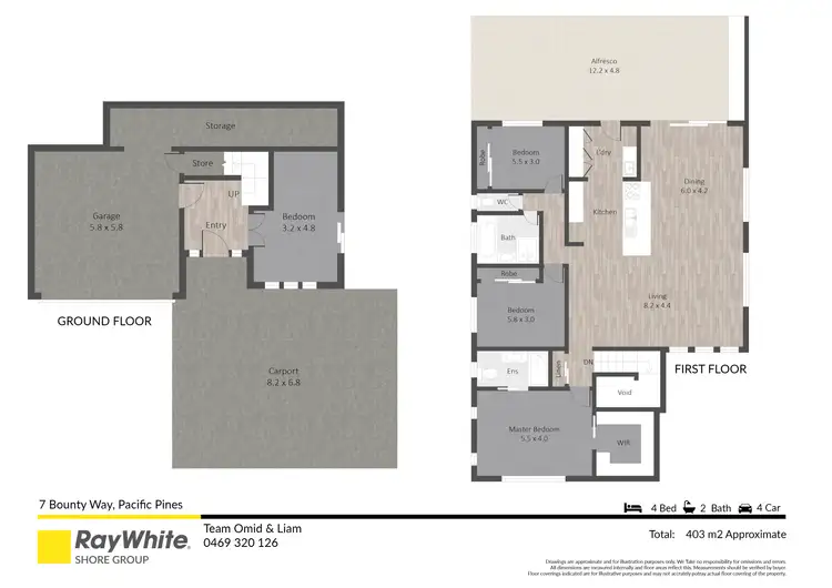 Floorplan of Homely house listing, 7 Bounty Way, Pacific Pines QLD 4211