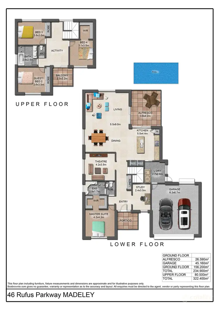 Floorplan of Homely house listing, 46 Rufus Parkway, Madeley WA 6065