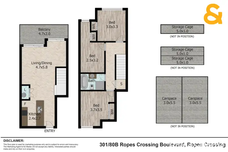 Floorplan of Homely apartment listing, 301/80B Ropes Crossing Boulevard, Ropes Crossing NSW 2760