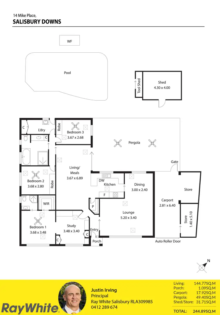 Floorplan of Homely house listing, 14 Mike Place, Salisbury Downs SA 5108