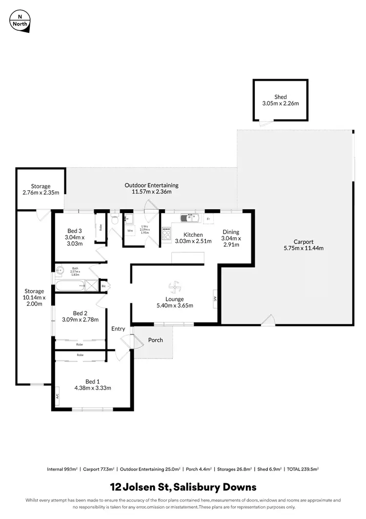 Floorplan of Homely house listing, 12 Jolsen Street, Salisbury Downs SA 5108