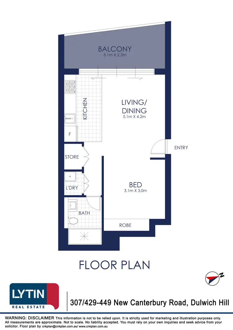 Floorplan of Homely apartment listing, 307/429-449 New Canterbury Road, Dulwich Hill NSW 2203