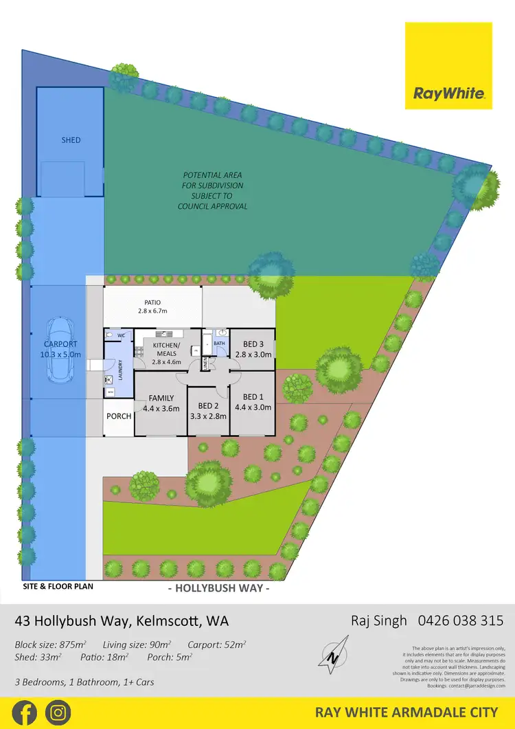 Floorplan of Homely house listing, 43 Hollybush Way, Kelmscott WA 6111