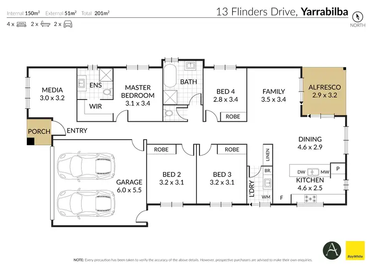 Floorplan of Homely house listing, 13 Flinders Drive, Yarrabilba QLD 4207