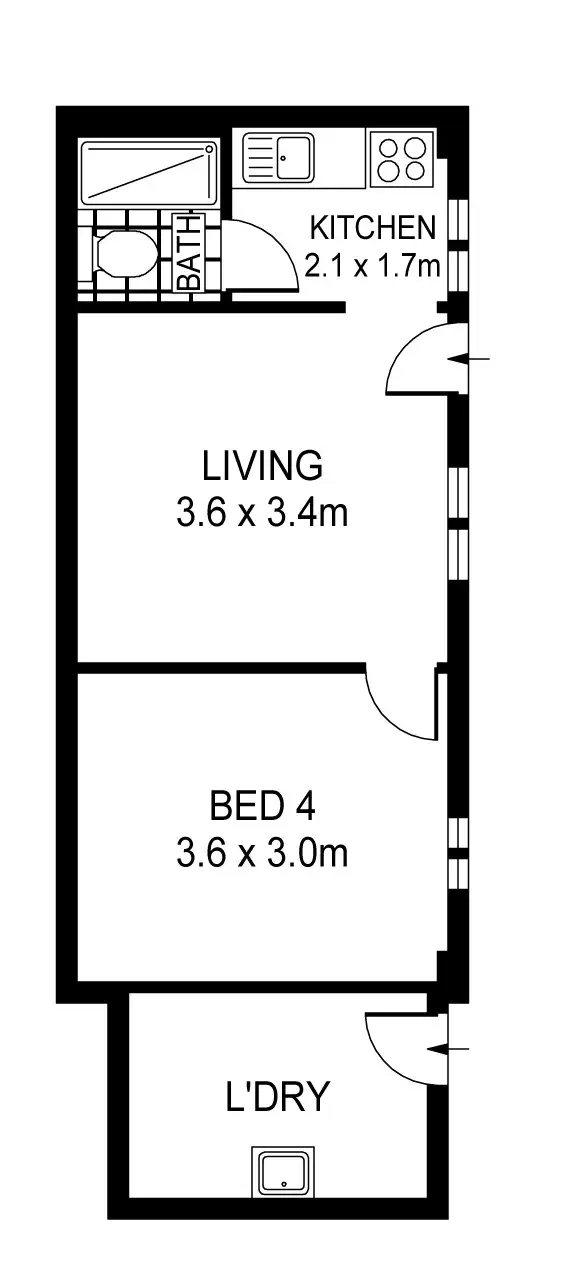 Floorplan of Homely apartment listing, 3/42 Hardie Street, Mascot NSW 2020