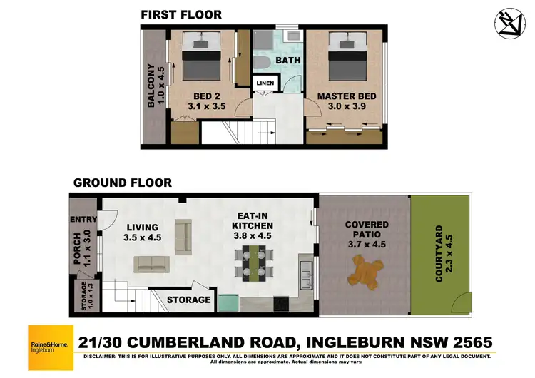 Floorplan of Homely townhouse listing, 21/30 Cumberland Road, Ingleburn NSW 2565