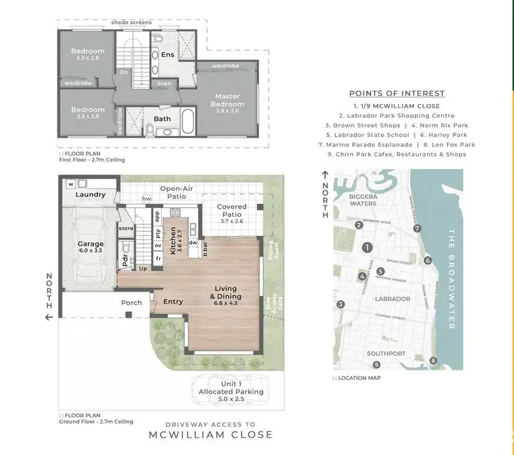Floorplan of Homely townhouse listing, 1/9 McWilliam Close, Labrador QLD 4215