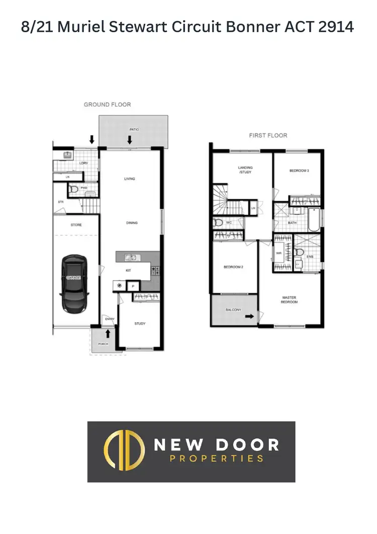 Floorplan of Homely townhouse listing, 8/21 Muriel Stewart Circuit, Bonner ACT 2914