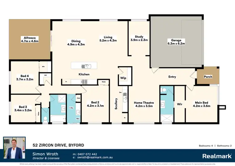 Floorplan of Homely house listing, 52 Zircon Drive, Byford WA 6122