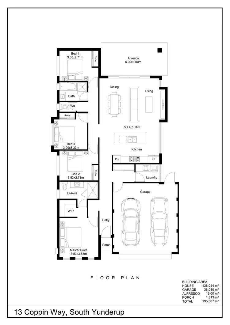 Floorplan of Homely house listing, 13 Coppin Way, South Yunderup WA 6208