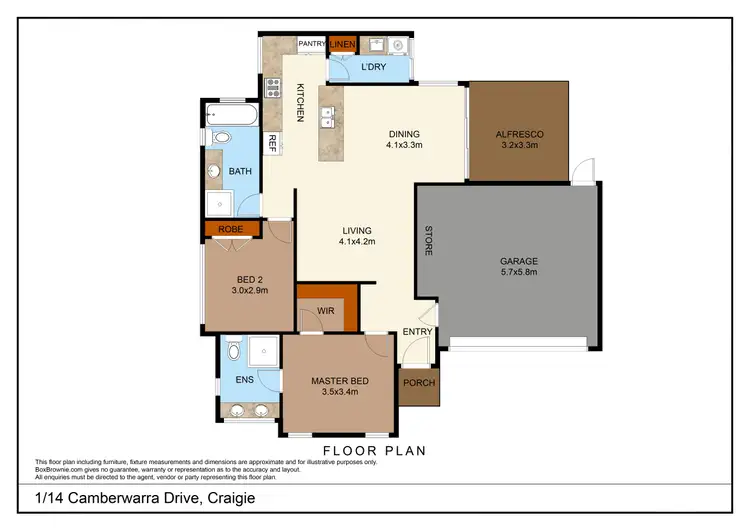 Floorplan of Homely villa listing, 1/14 Camberwarra Drive, Craigie WA 6025