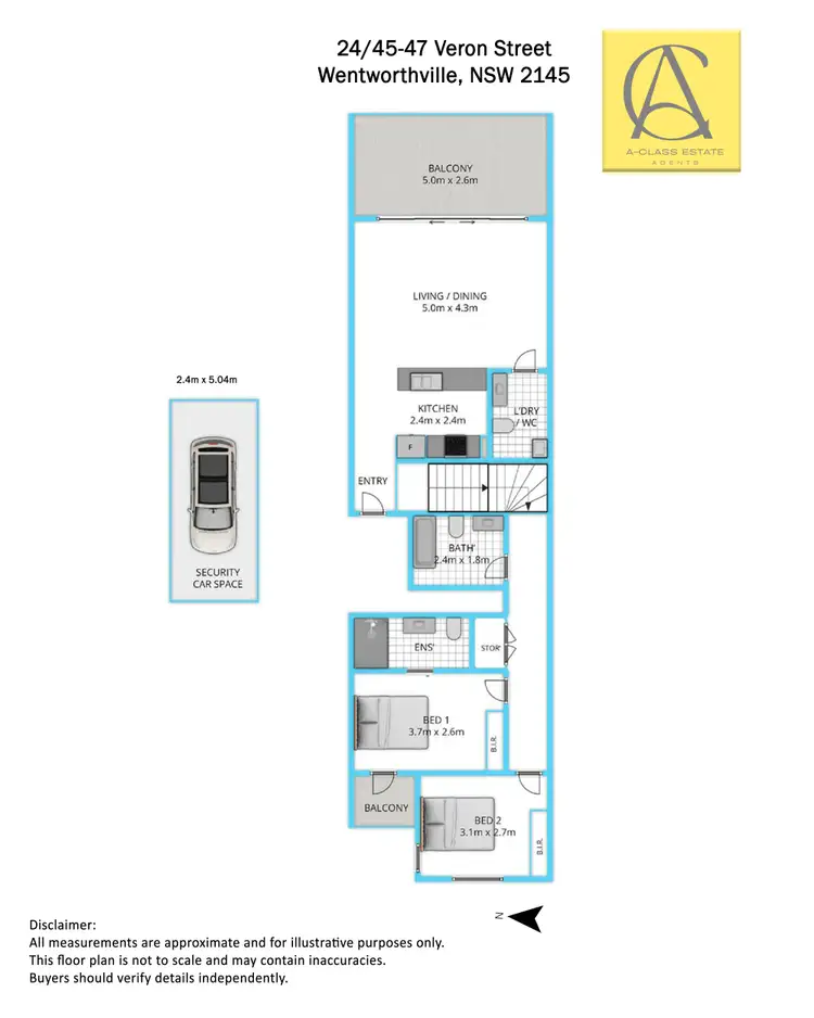 Floorplan of Homely apartment listing, 24/45-47 Veron Street, Wentworthville NSW 2145