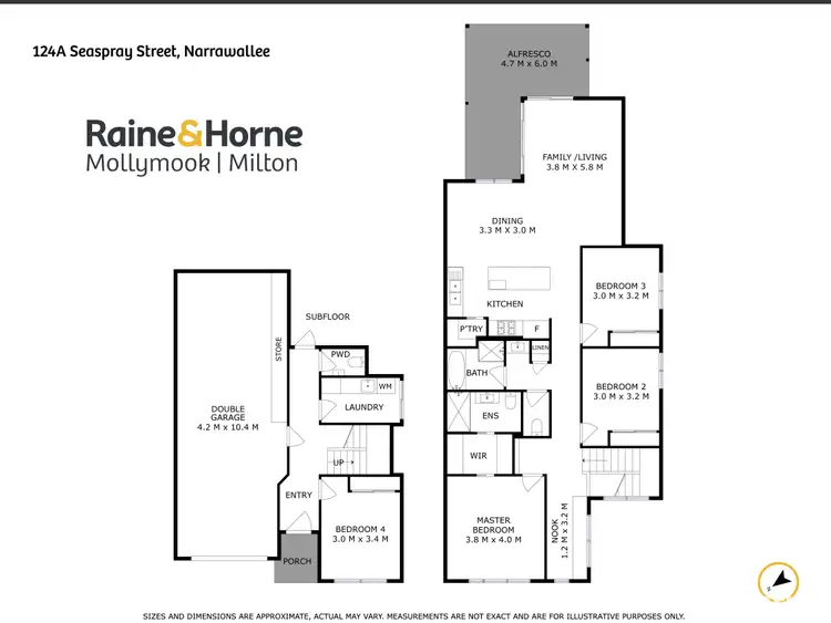 Floorplan of Homely house listing, 124A Seaspray Street, Narrawallee NSW 2539