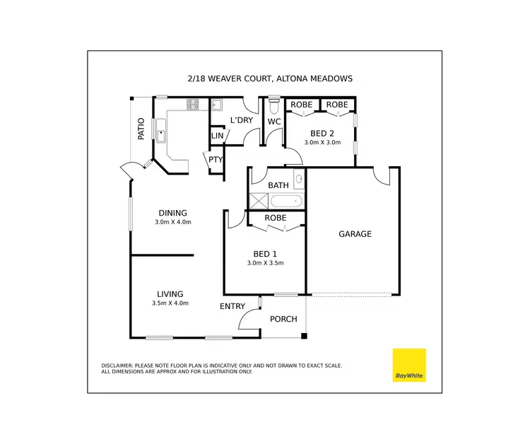 Floorplan of Homely unit listing, 2/18 Weaver Court, Altona Meadows VIC 3028