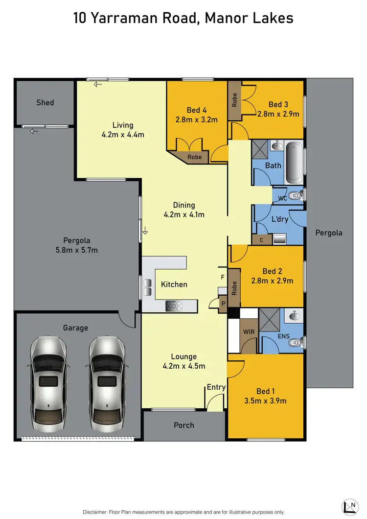 Floorplan of Homely house listing, 10 Yarraman Road, Manor Lakes VIC 3024