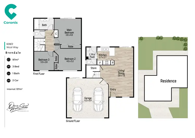 Floorplan of Homely townhouse listing, 608/2 Nicol Way, Brendale QLD 4500