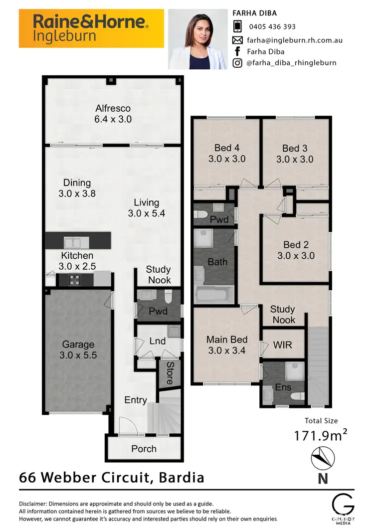 Floorplan of Homely semi-detached listing, 66 Webber Circuit, Bardia NSW 2565