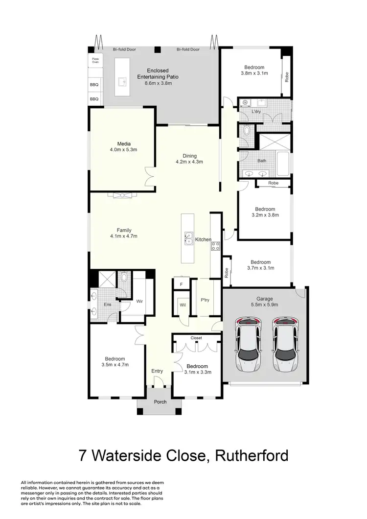 Floorplan of Homely house listing, 7 Waterside Close, Rutherford NSW 2320