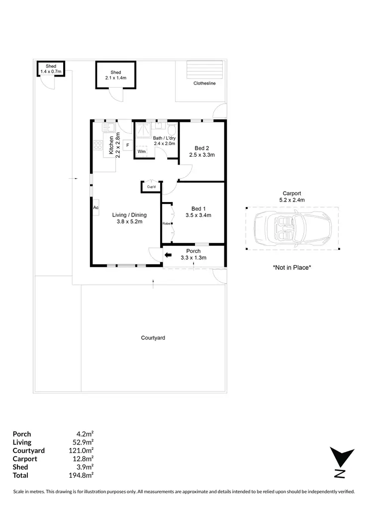 Floorplan of Homely unit listing, 2/3 Marjoram Place, Brooklyn Park SA 5032