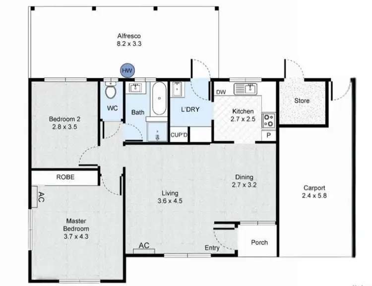 Floorplan of Homely villa listing, 1/11 Lyre Street, Capalaba QLD 4157