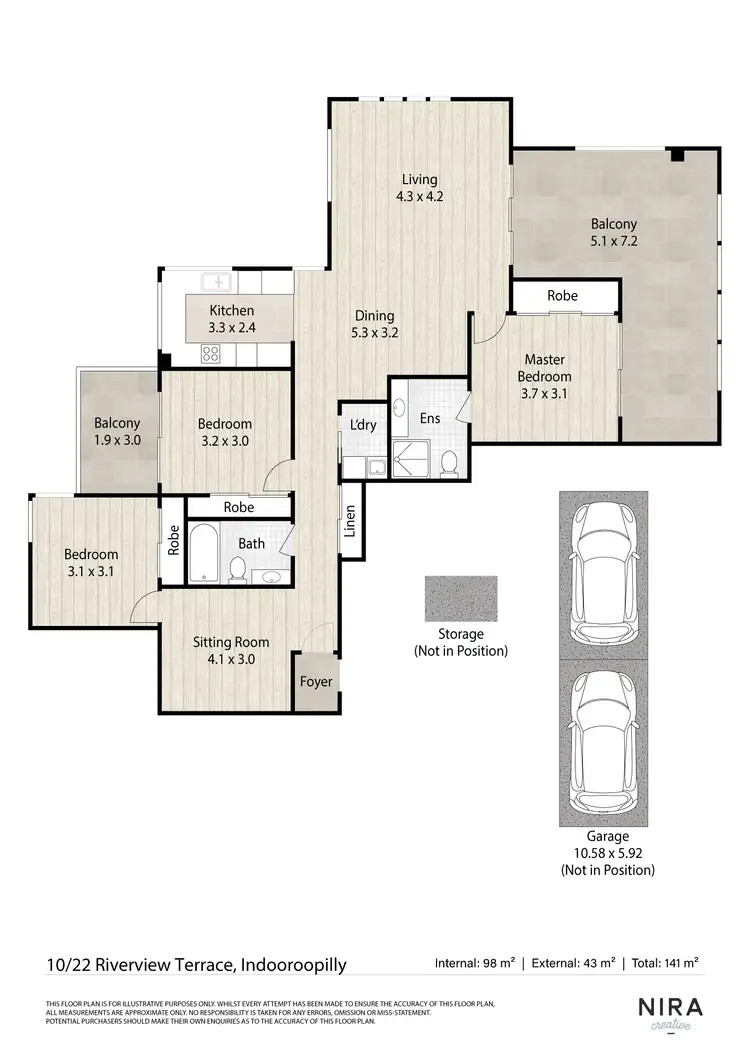 Floorplan of Homely apartment listing, 10/22 Riverview Terrace, Indooroopilly QLD 4068