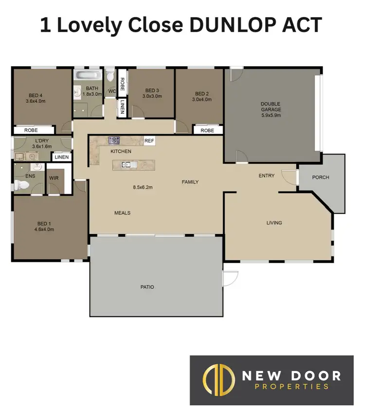 Floorplan of Homely house listing, 1 Lovely Close, Dunlop ACT 2615