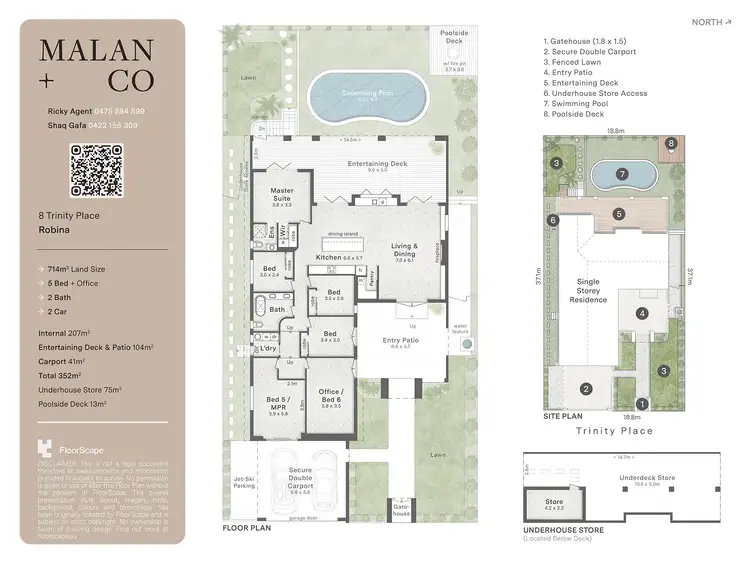 Floorplan of Homely house listing, 8 Trinity Place, Robina QLD 4226