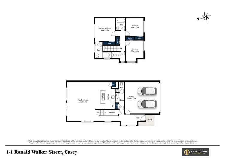 Floorplan of Homely townhouse listing, 1/1 Ronald Walker Street, Casey ACT 2913