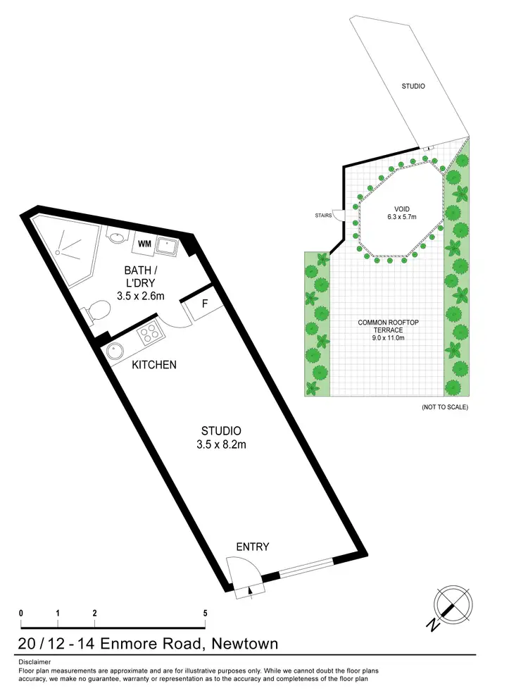 Floorplan of Homely studio listing, 20/12-14 Enmore Road, Newtown NSW 2042