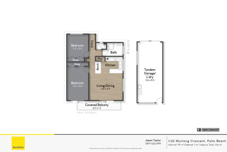 Floorplan of Homely unit listing, 1/32 Murlong Crescent, Palm Beach QLD 4221