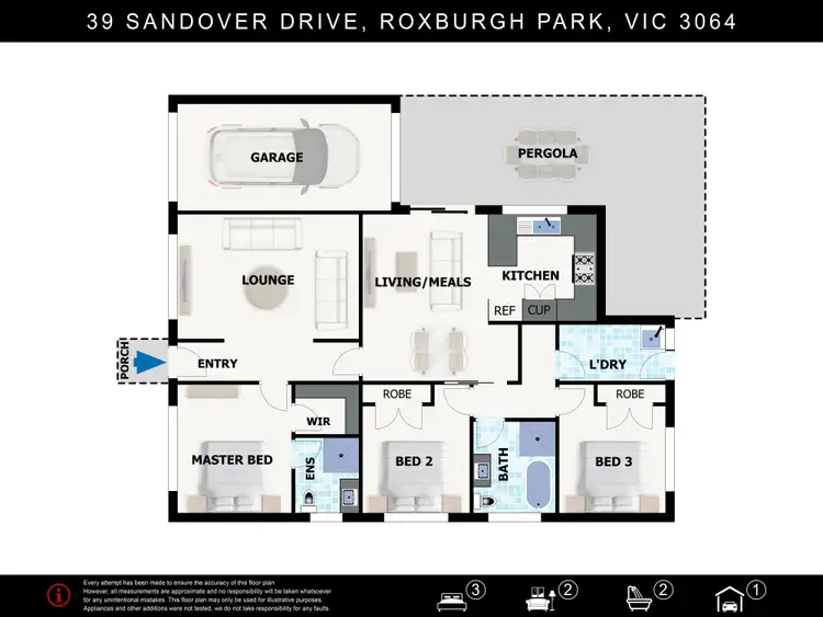 Floorplan of Homely house listing, 39 Sandover Drive, Roxburgh Park VIC 3064