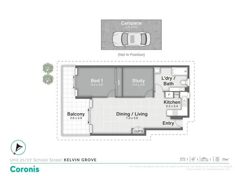 Floorplan of Homely apartment listing, 21/27 School Street, Kelvin Grove QLD 4059