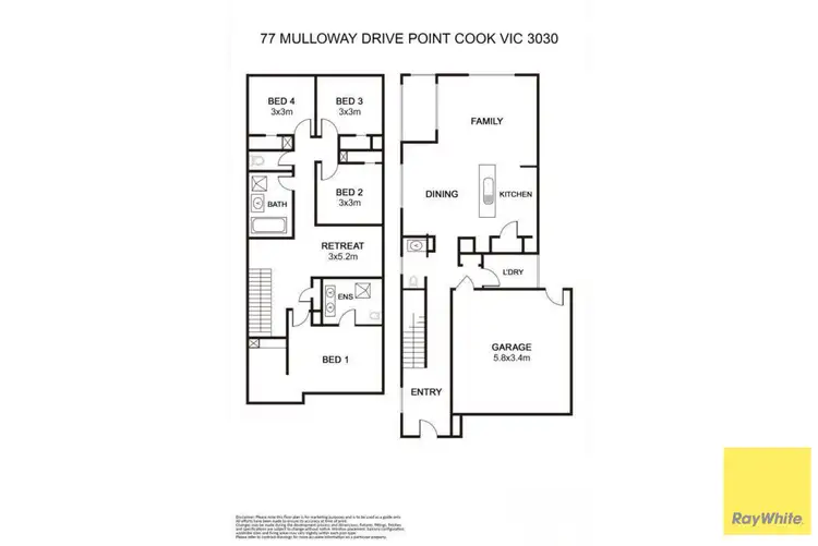 Floorplan of Homely house listing, 77 Mulloway Drive, Point Cook VIC 3030