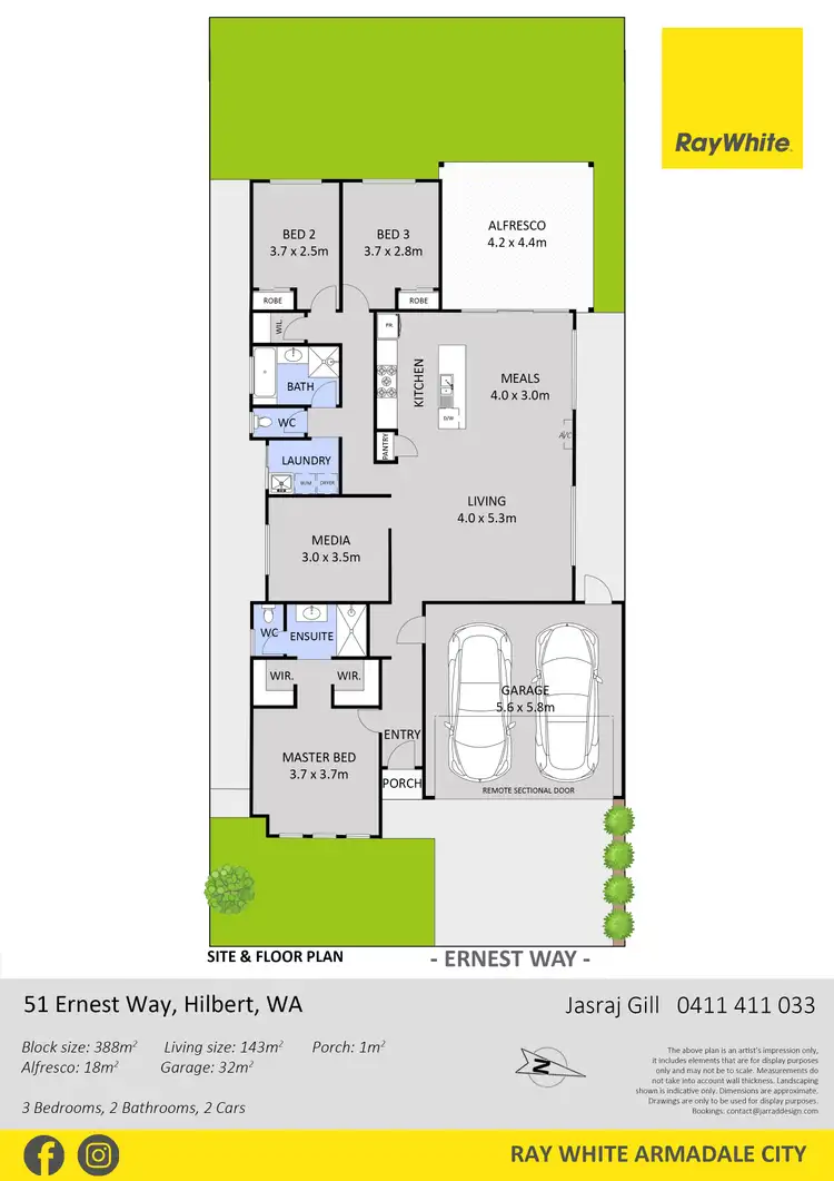 Floorplan of Homely house listing, 51 Ernest Way, Hilbert WA 6112
