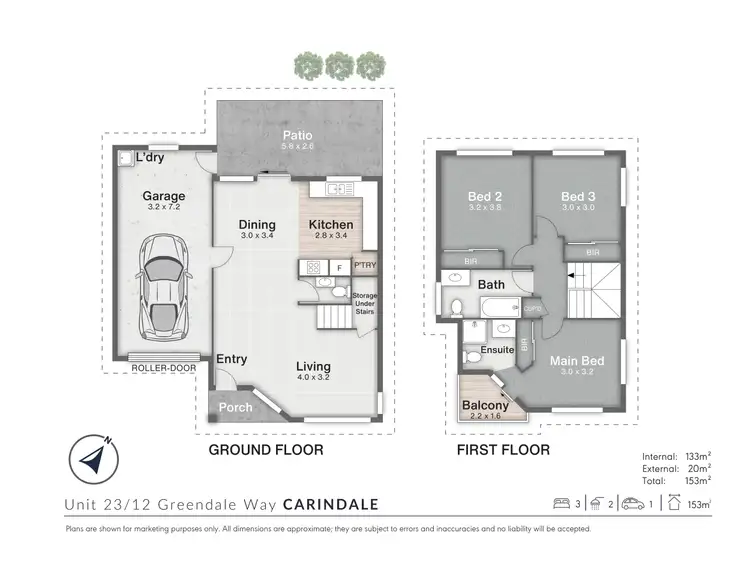 Floorplan of Homely townhouse listing, 23/12 Greendale Way, Carindale QLD 4152