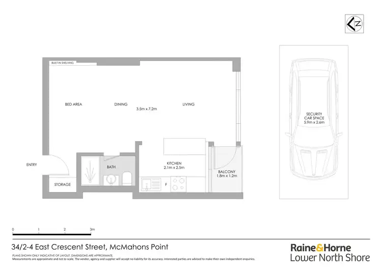 Floorplan of Homely studio listing, 34/2-4 East Crescent Street, Mcmahons Point NSW 2060