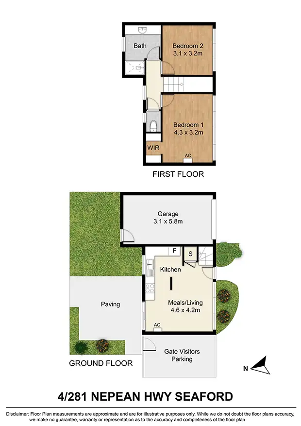 Floorplan of Homely townhouse listing, 4/281-282 Nepean Highway, Seaford VIC 3198