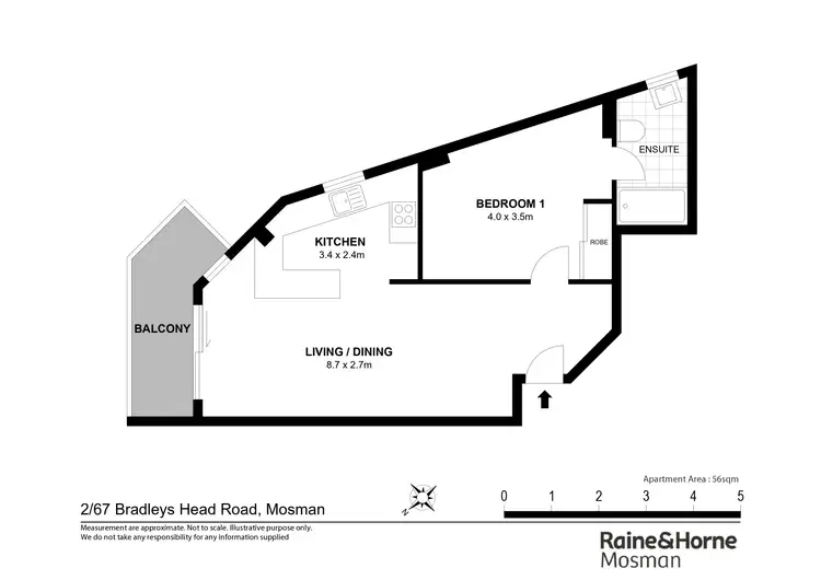 Floorplan of Homely apartment listing, 2/67 Bradleys Head Road, Mosman NSW 2088
