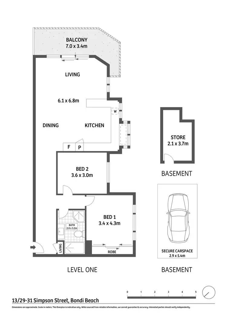 Floorplan of Homely apartment listing, 13/29-31 Simpson Street, Bondi Beach NSW 2026