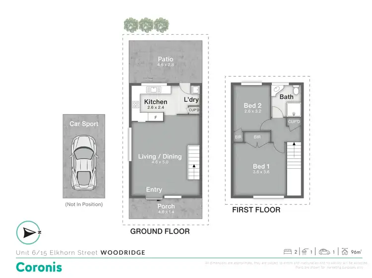 Floorplan of Homely townhouse listing, 6/15 Elkhorn Street, Woodridge QLD 4114