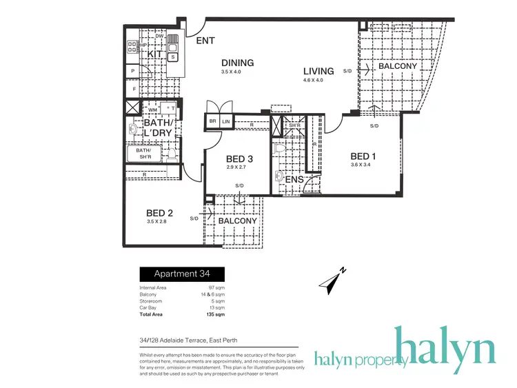 Floorplan of Homely apartment listing, 34/128 Adelaide Terrace, East Perth WA 6004