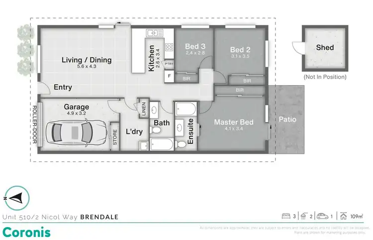 Floorplan of Homely townhouse listing, 510/2 Nicol Way, Brendale QLD 4500
